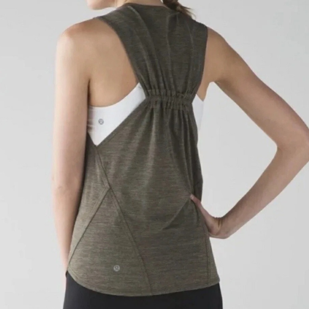Lululemon In A Cinch Women's Tank Heathered Fatigue Green